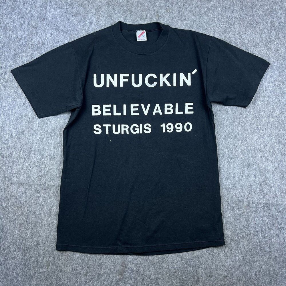 Vtg Sturgis Men's T-Shirt Unfuckin' Believable 1990 50th Anniversary USA Size L
